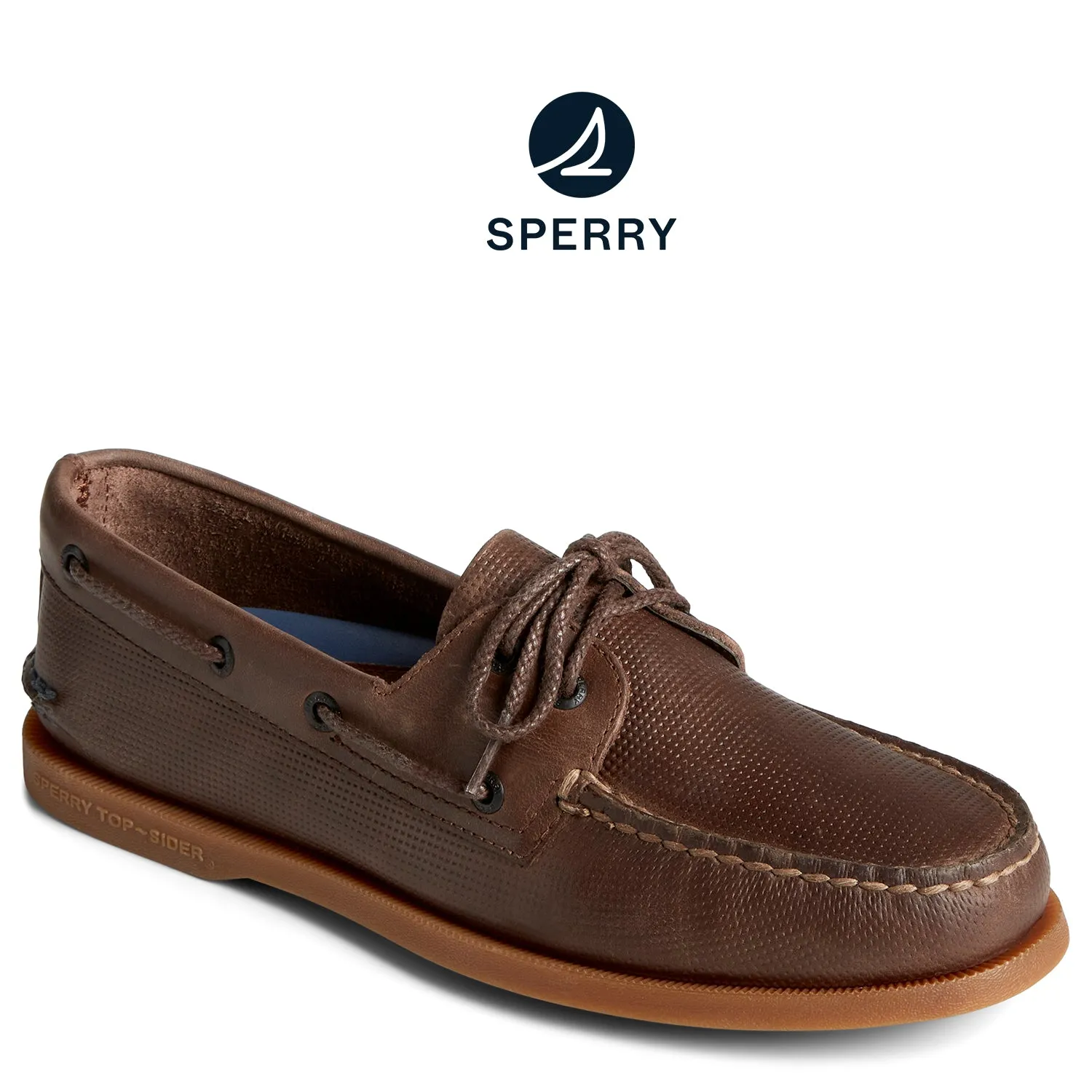 Men's  Authentic Original™ Deboss Boat Shoe Brown (STS25725)