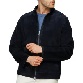 Men's Casual Versatile Stand Collar Zipper Suede Jacket 28870076F