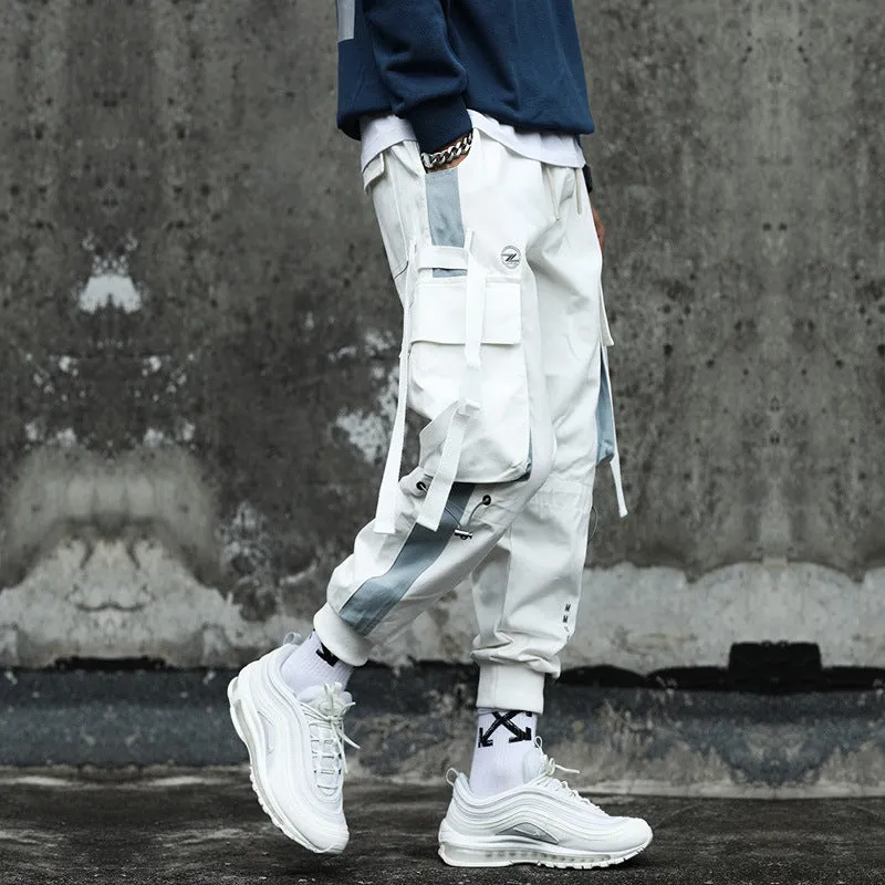 Men's Contrast Panel Slim-Fit Slacks Overalls - GlamzLife