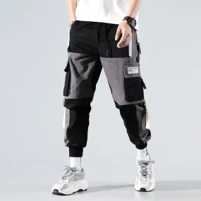 Men's Contrast Panel Slim-Fit Slacks Overalls - GlamzLife