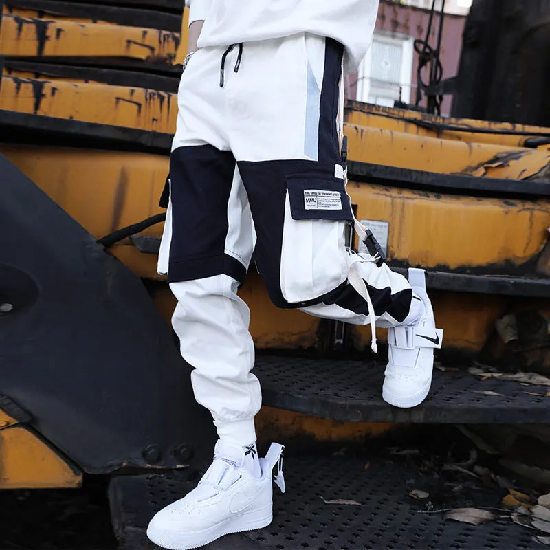 Men's Contrast Panel Slim-Fit Slacks Overalls - GlamzLife