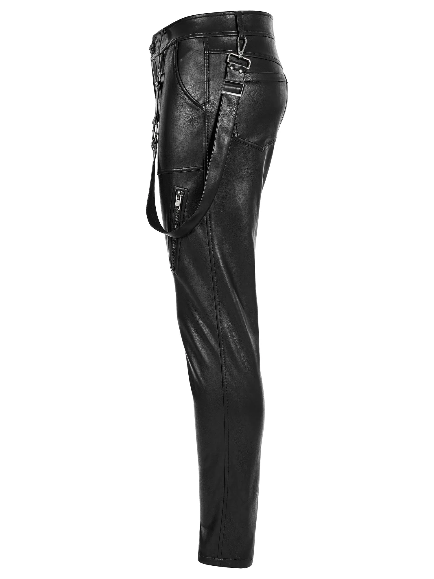 Men's Leather fitted Zipper Trousers from Punk Rave