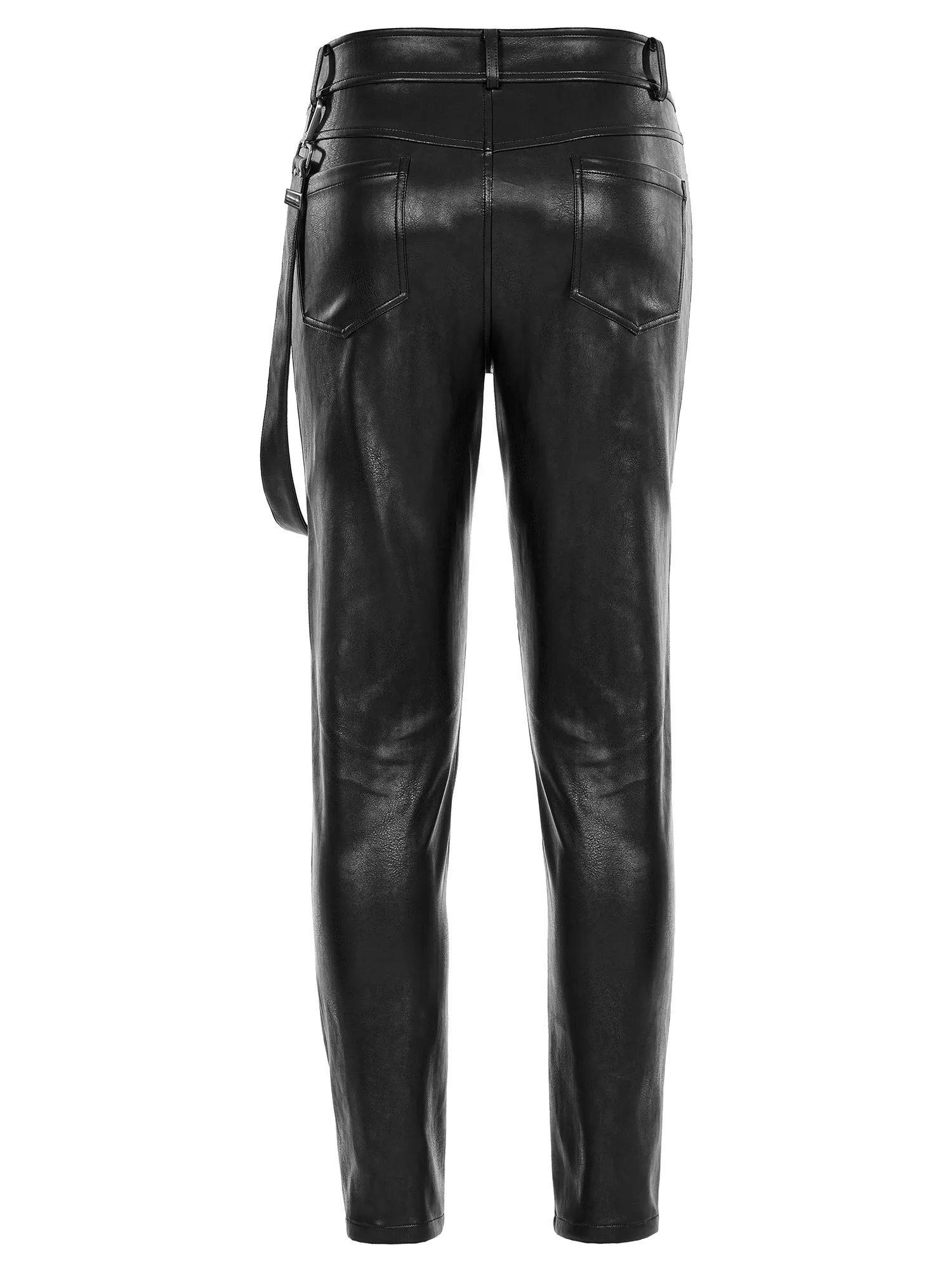 Men's Leather fitted Zipper Trousers from Punk Rave