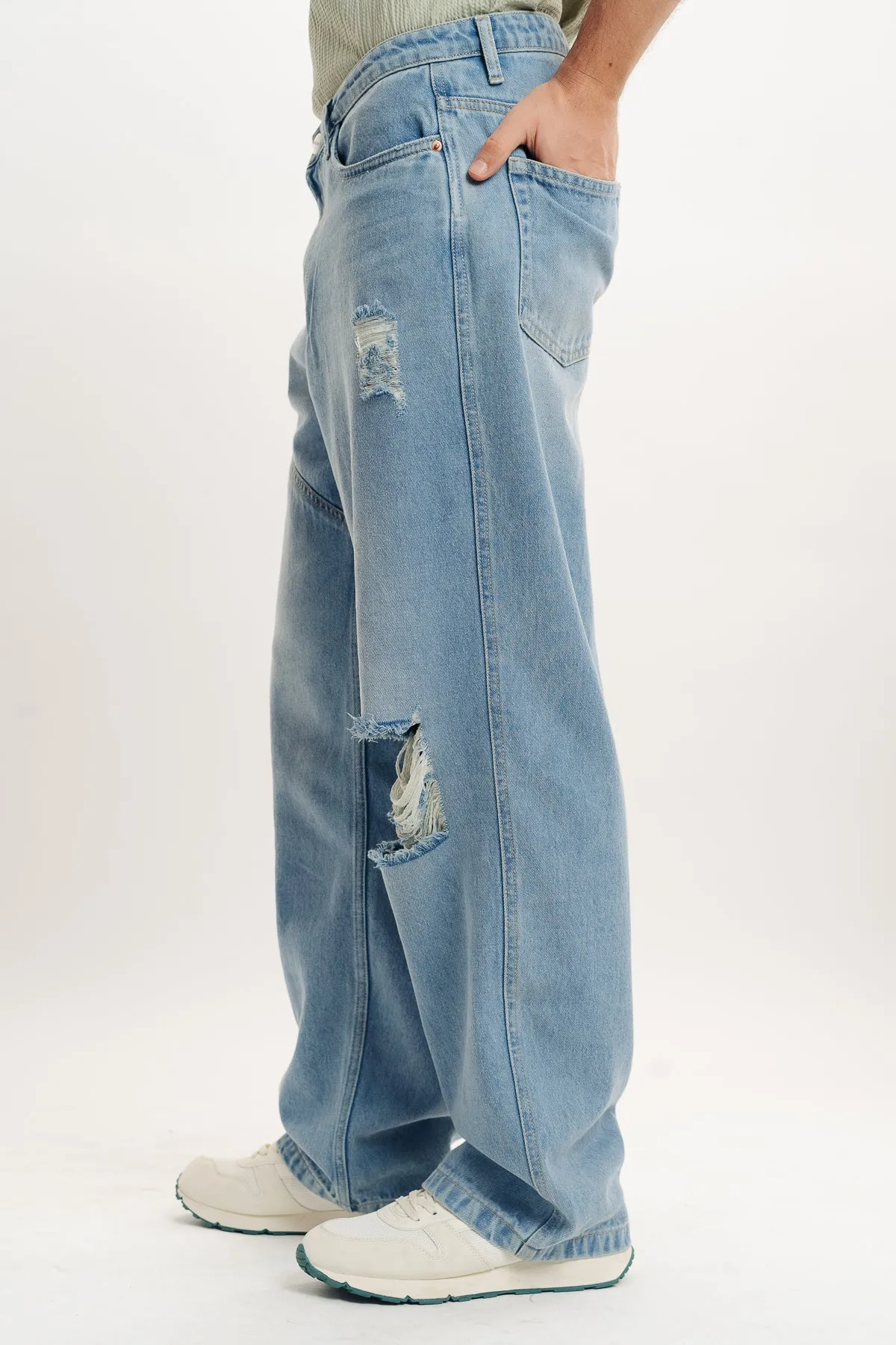 Men's Mid Blue Relaxed Jeans