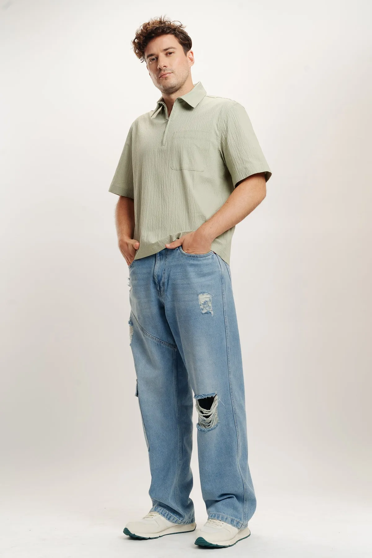 Men's Mid Blue Relaxed Jeans