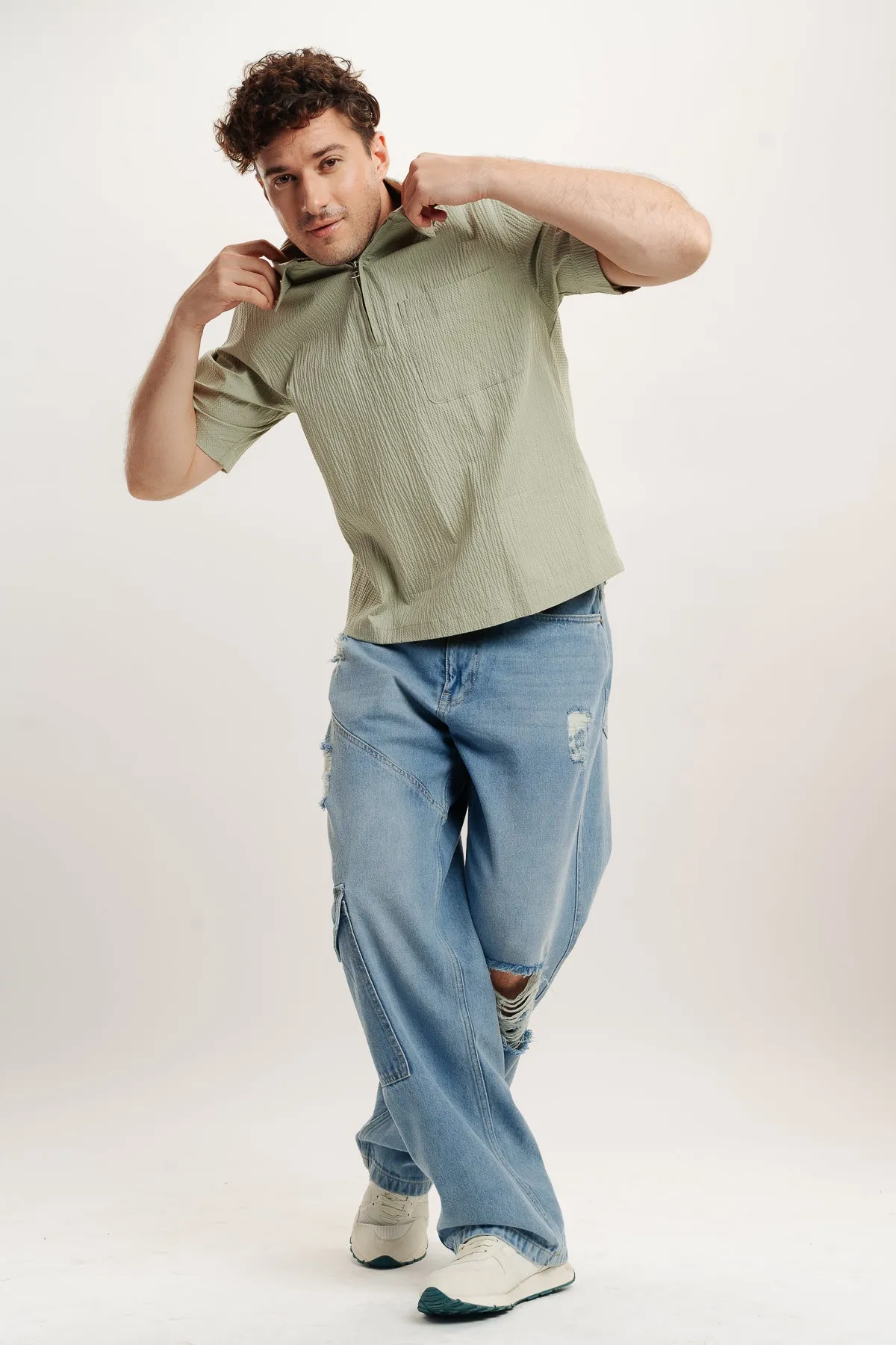 Men's Mid Blue Relaxed Jeans