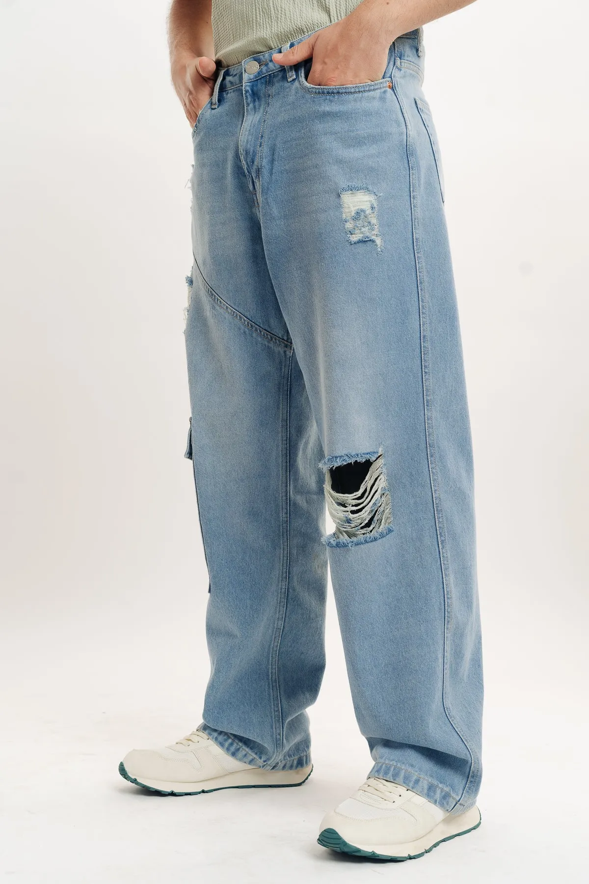 Men's Mid Blue Relaxed Jeans