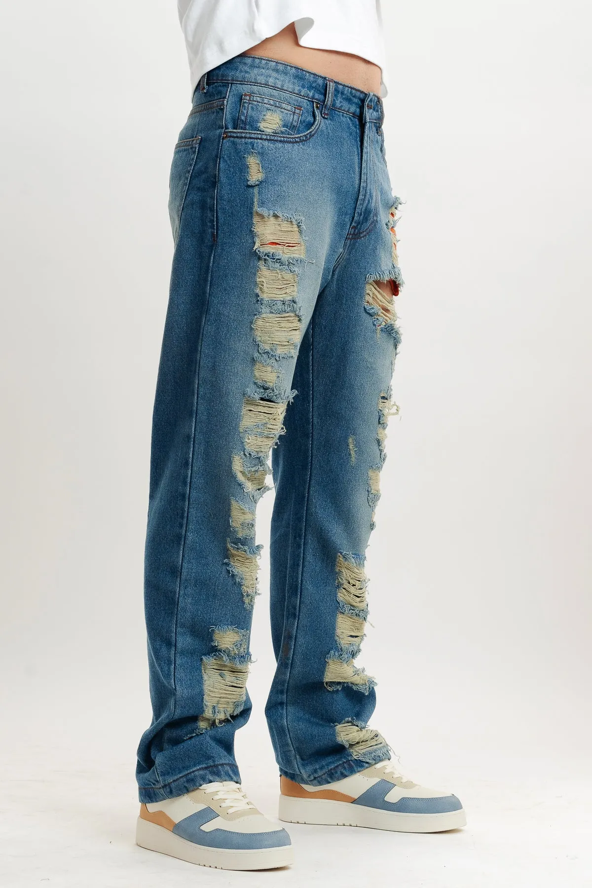 Men's Mid Blue Straight Jeans