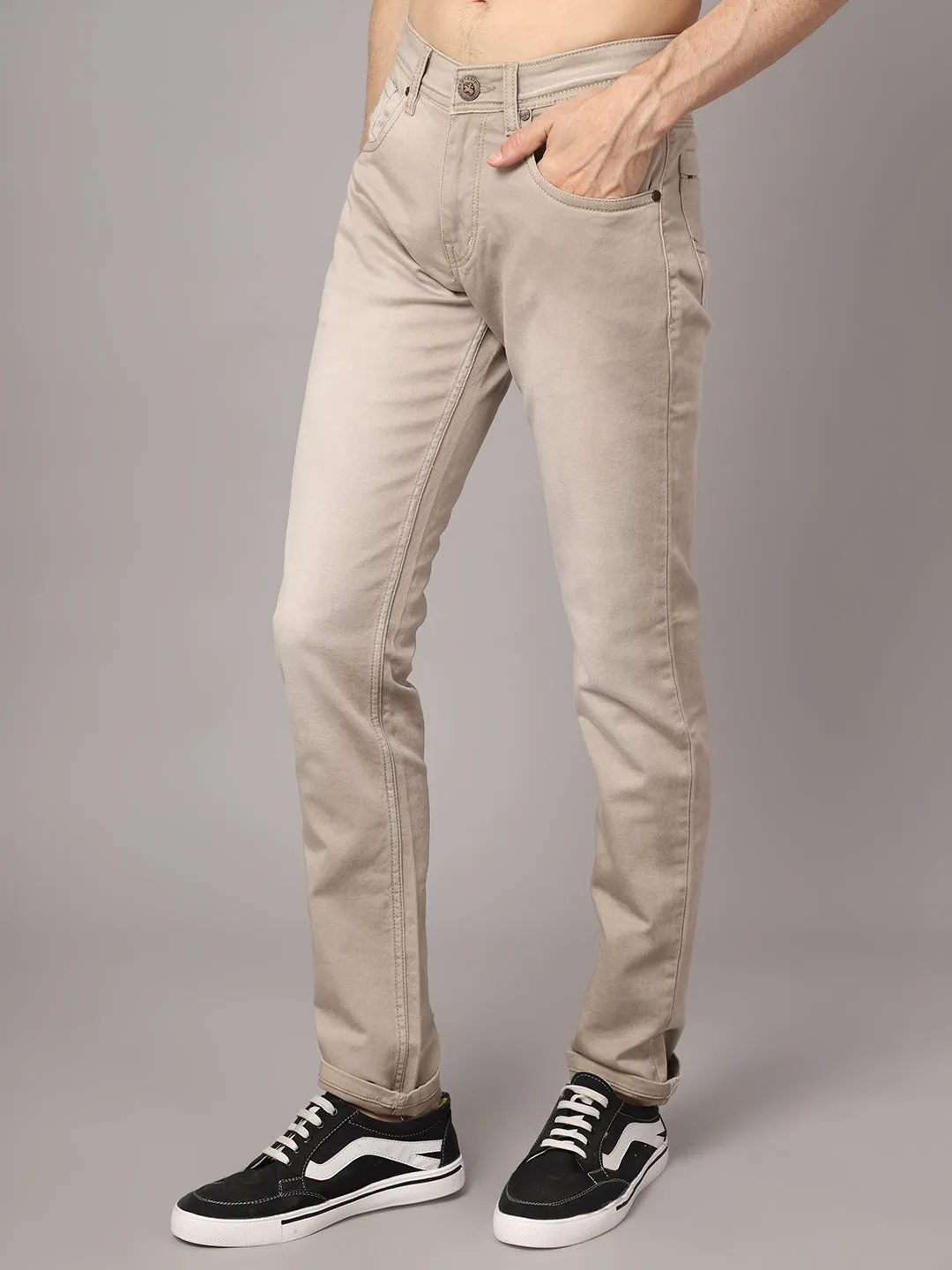 Men's Ultra Narrow fit Light Fade Beige  Jeans