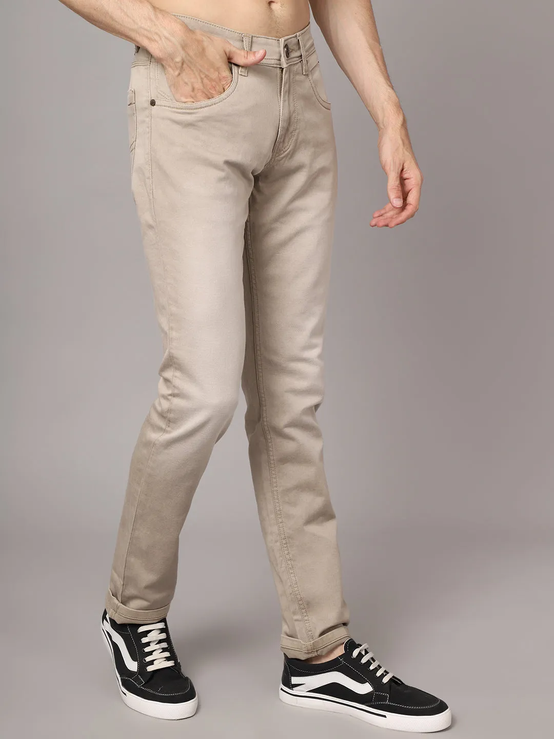 Men's Ultra Narrow fit Light Fade Beige  Jeans