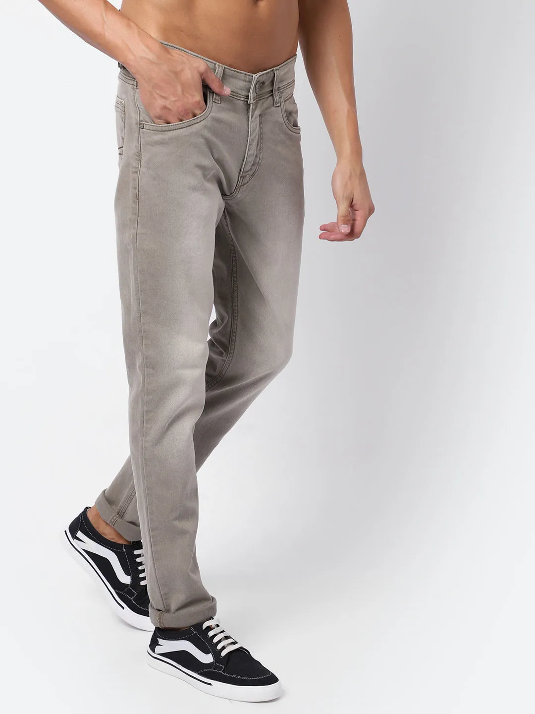 Men's Ultra Narrow fit Medium Fade Beige  Jeans