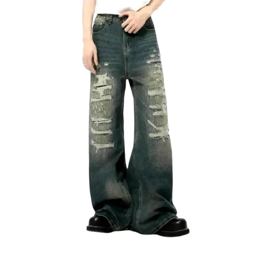 Mid rise fashionable men's jeans