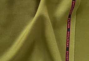 Midweight Spring Olive Selvedged Stretch Wool Suiting  (Made in Italy)