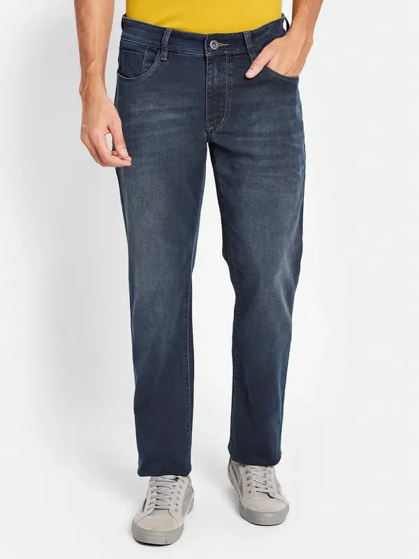 Octave Men Clean Look Mid-Rise Light Fade Cotton Jeans
