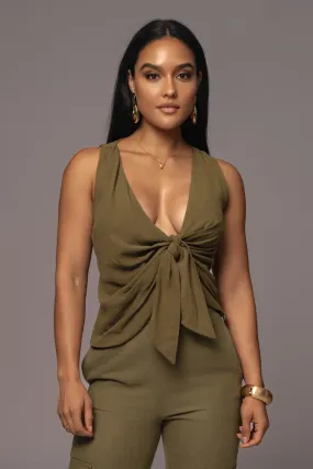 Olive Elicia Linen Top