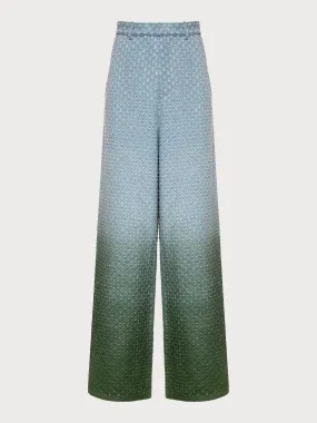 Perforated Jeans with Green Gradient
