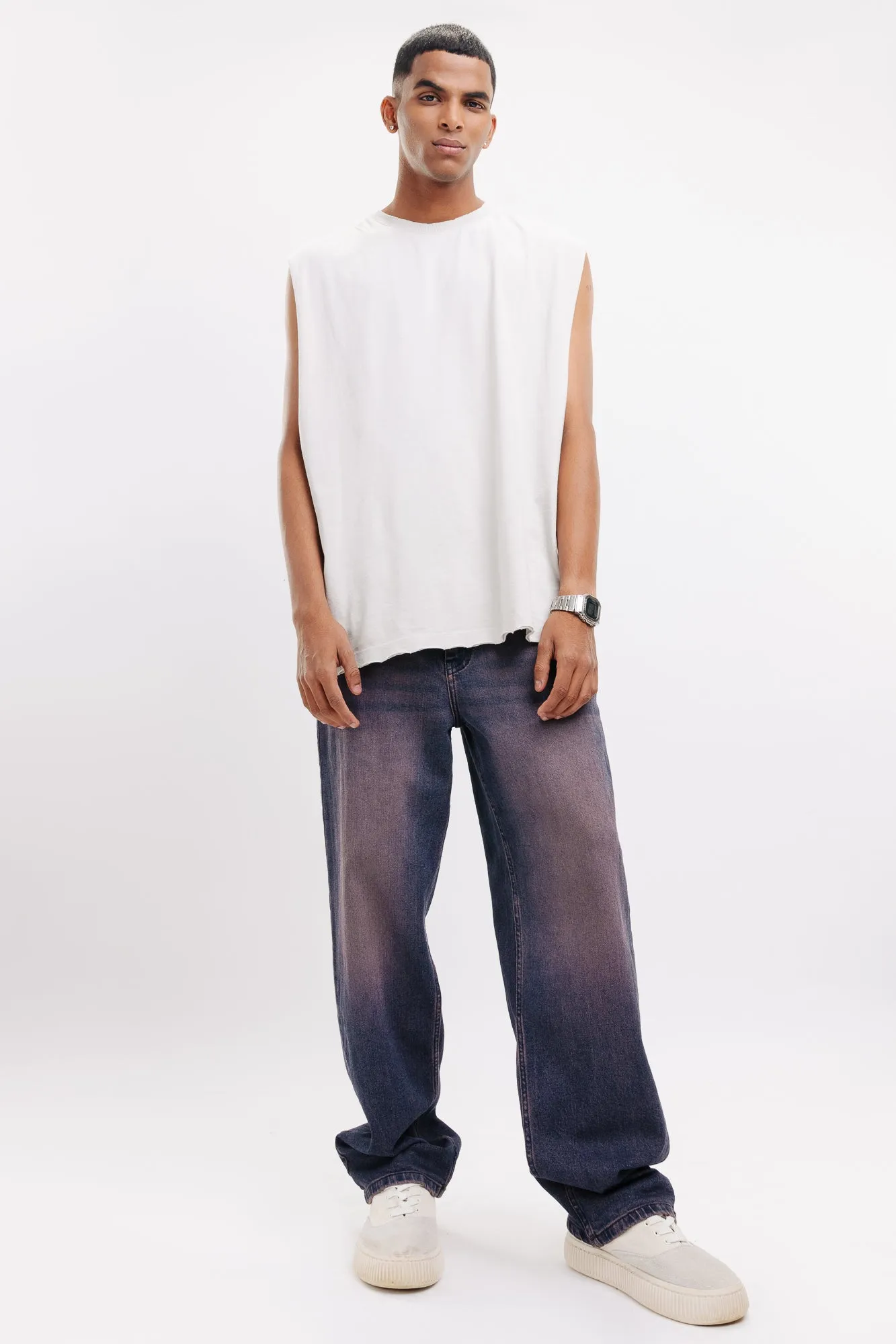 Purple Vortex Straight Jeans