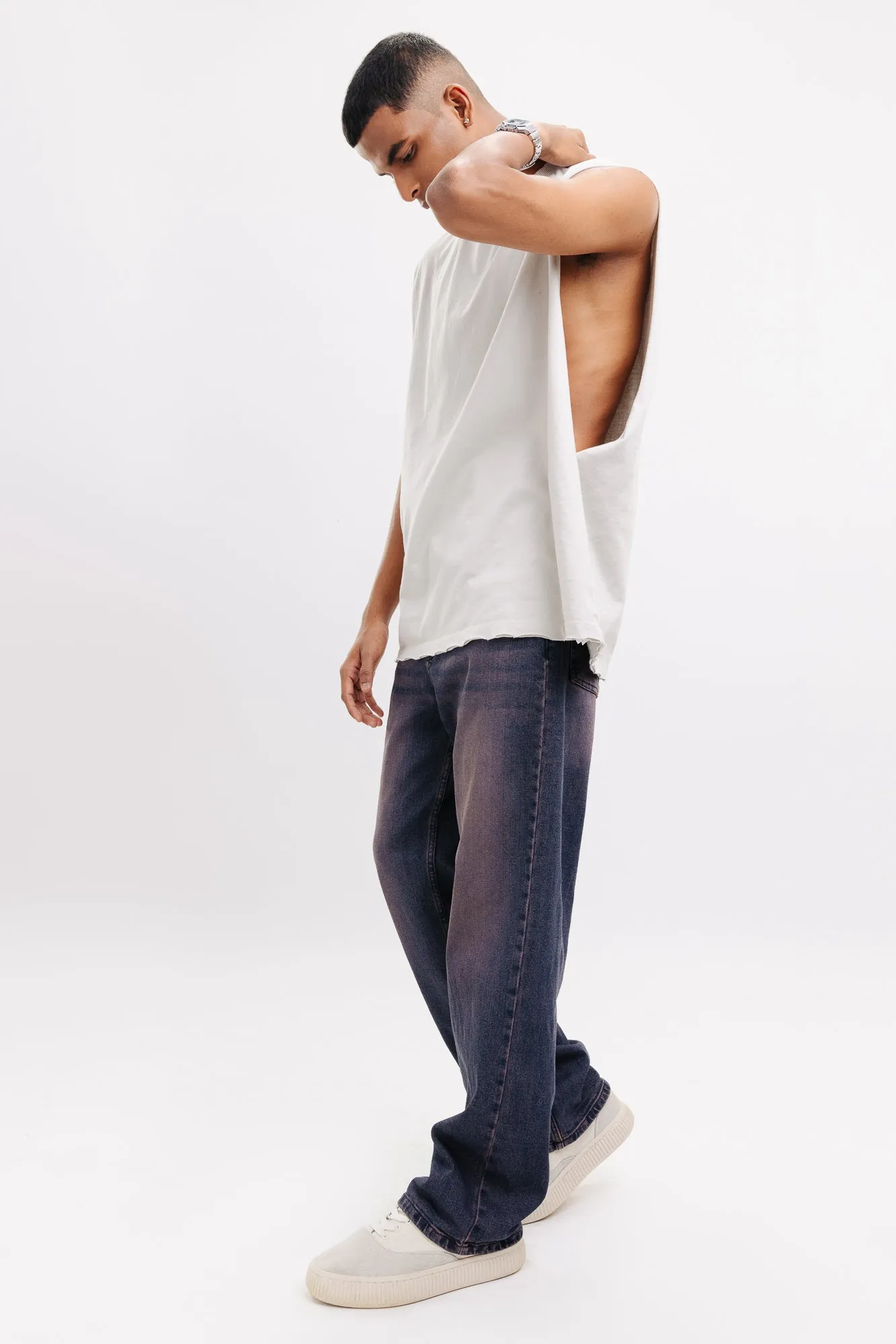 Purple Vortex Straight Jeans