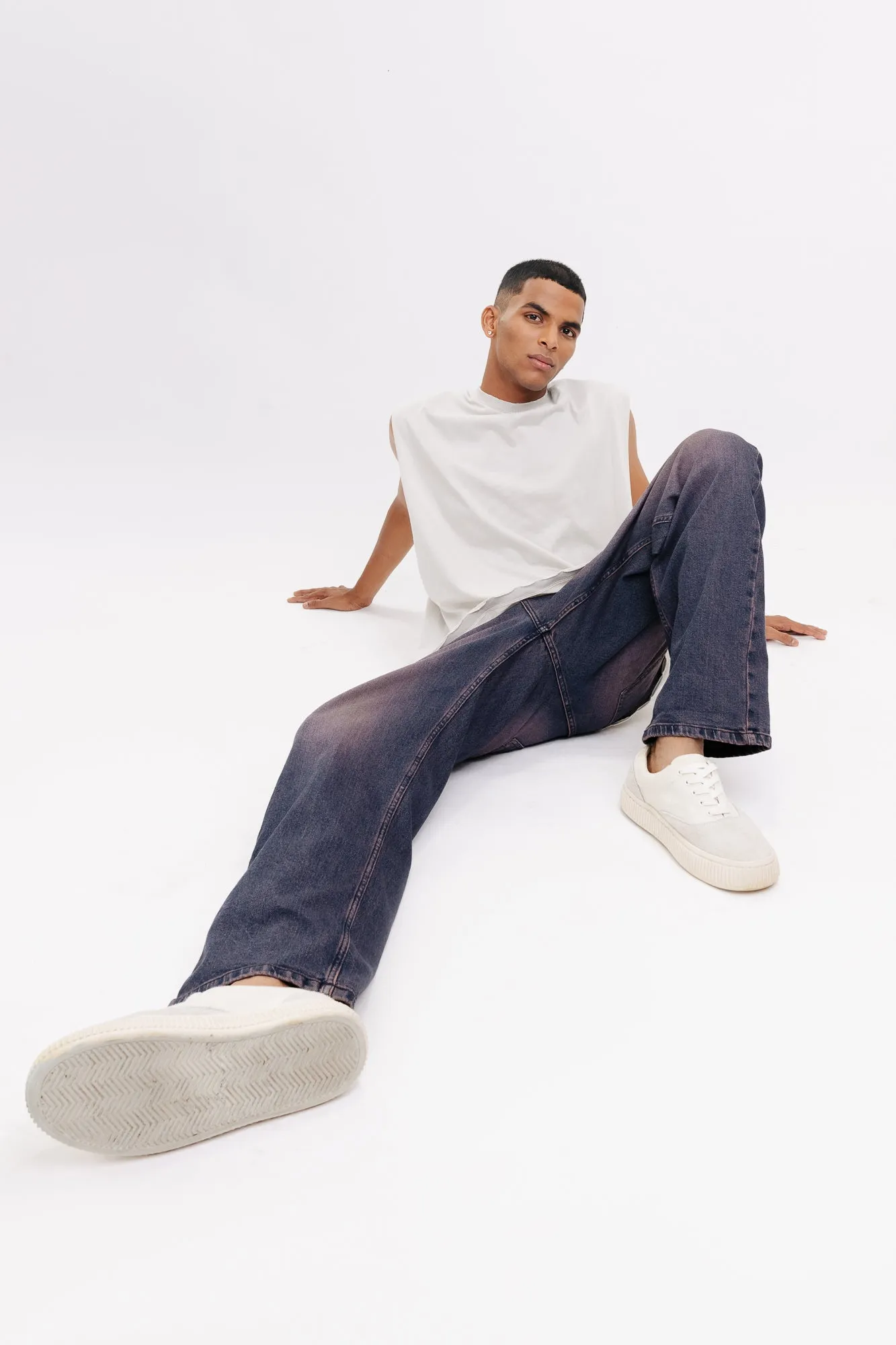 Purple Vortex Straight Jeans