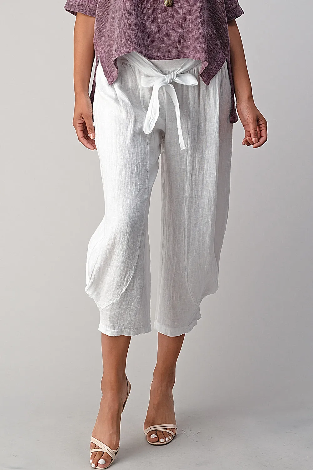 Raw Moda Puro Linen Pants With Belt