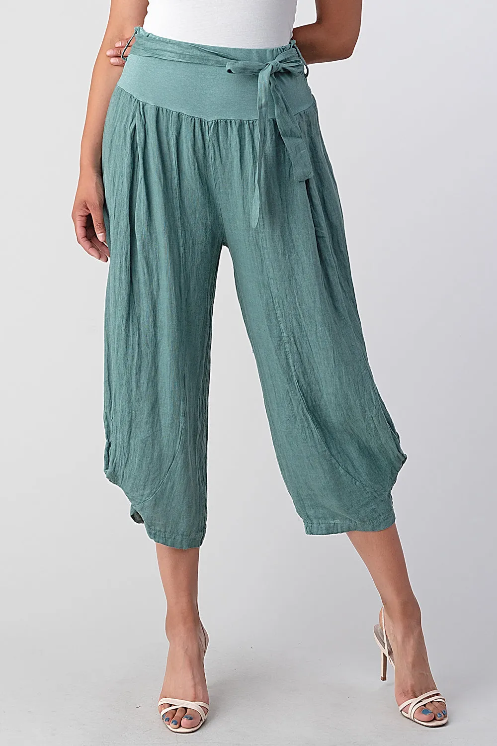 Raw Moda Puro Linen Pants With Belt