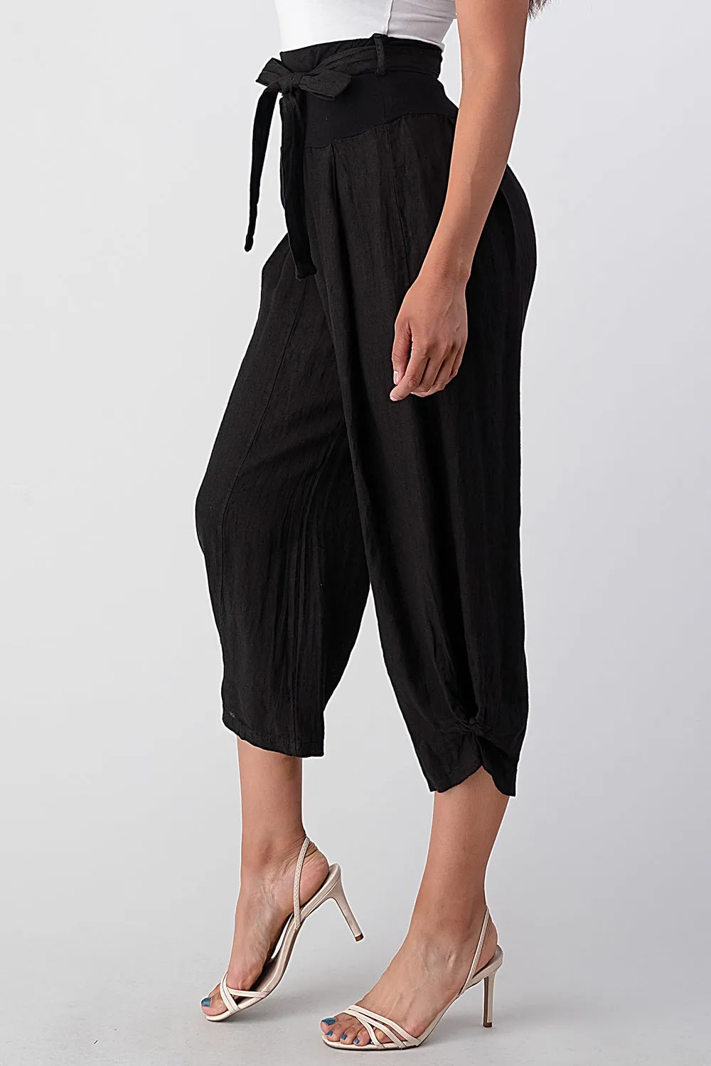 Raw Moda Puro Linen Pants With Belt