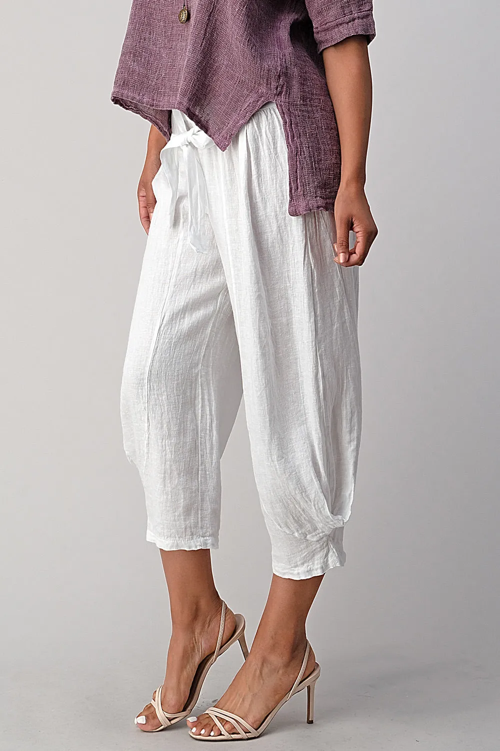 Raw Moda Puro Linen Pants With Belt