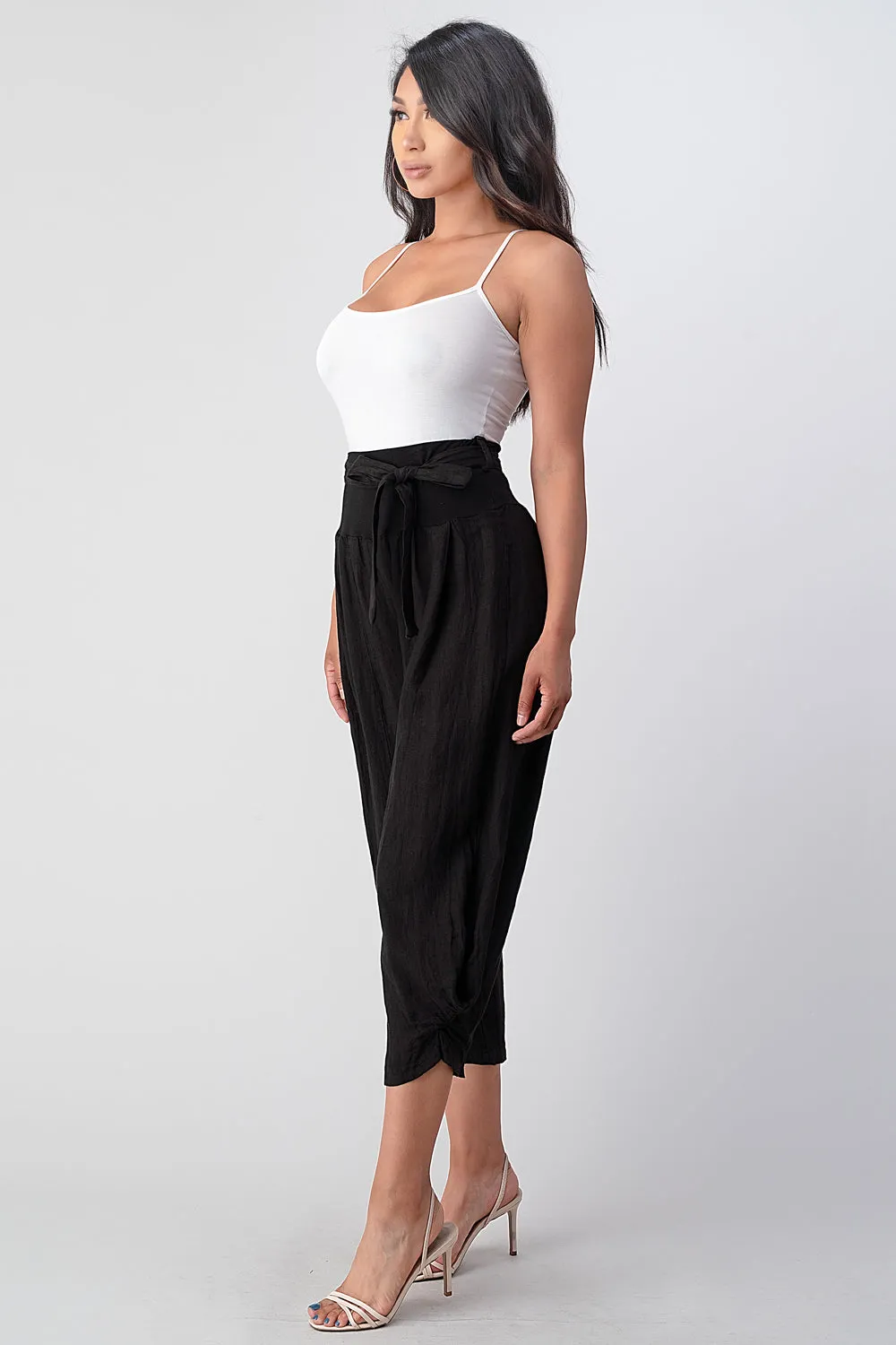 Raw Moda Puro Linen Pants With Belt