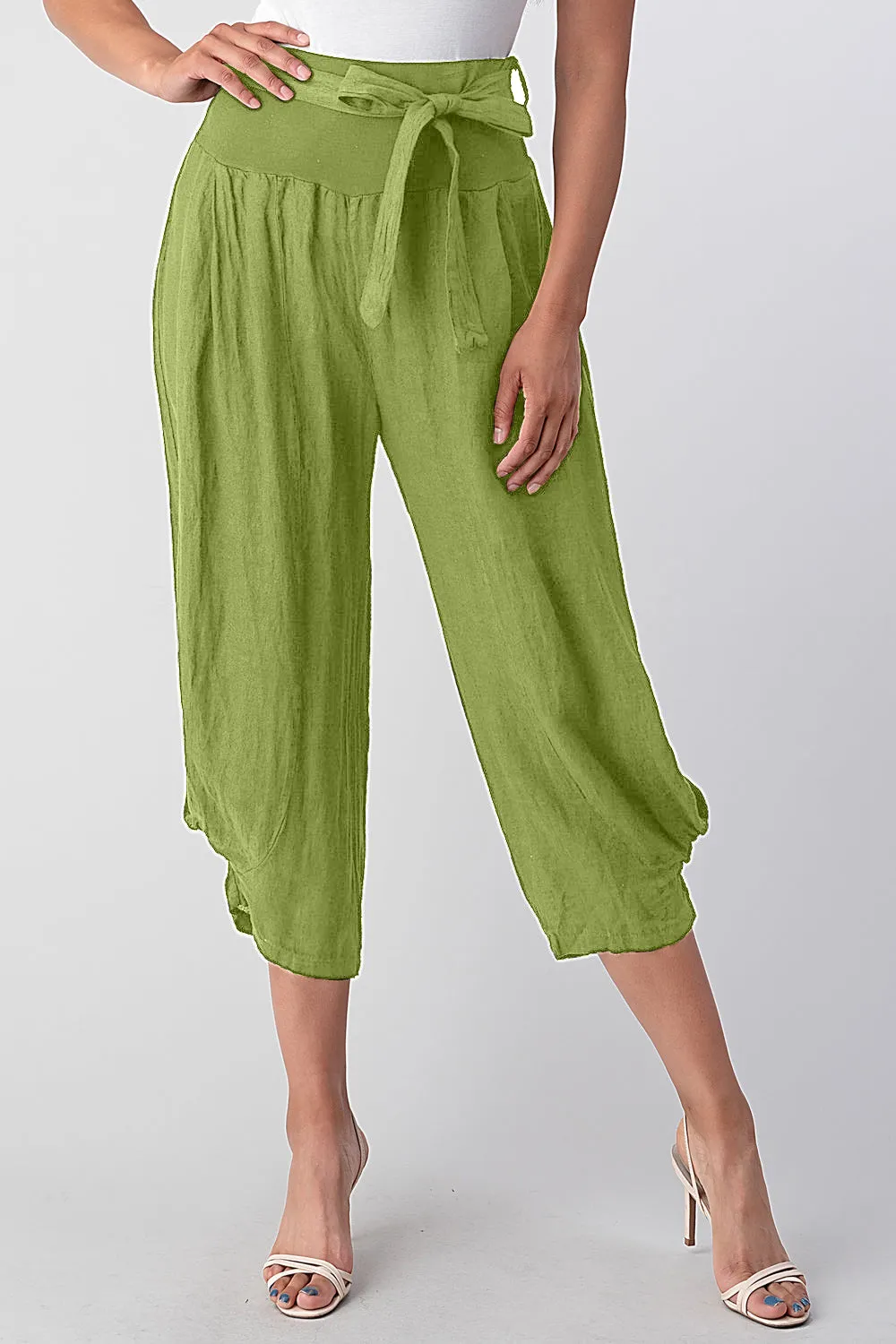 Raw Moda Puro Linen Pants With Belt