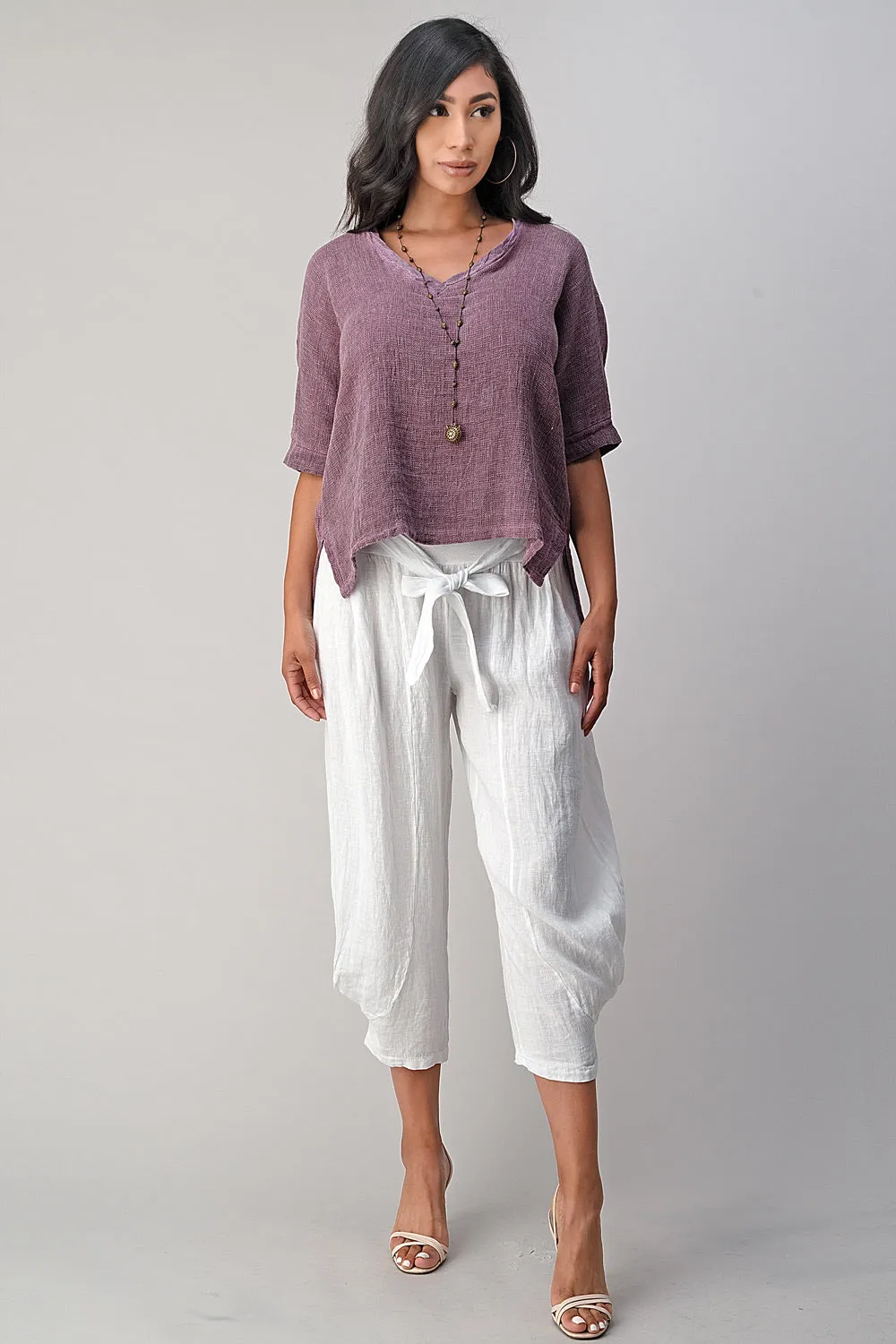 Raw Moda Puro Linen Pants With Belt