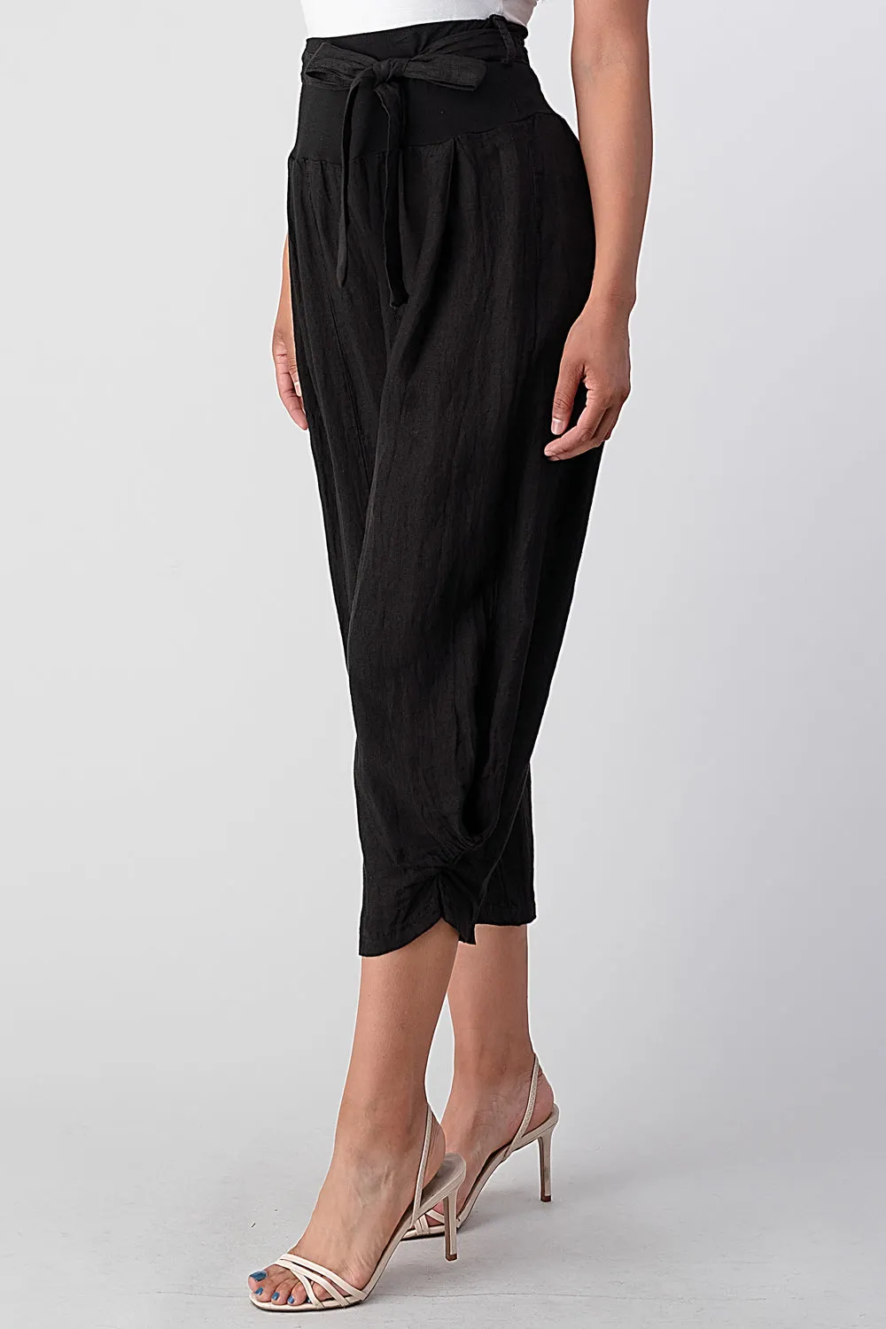 Raw Moda Puro Linen Pants With Belt