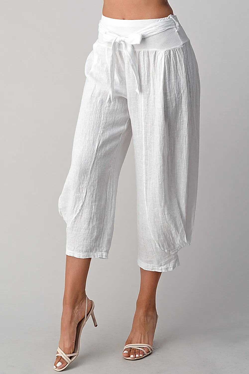 Raw Moda Puro Linen Pants With Belt