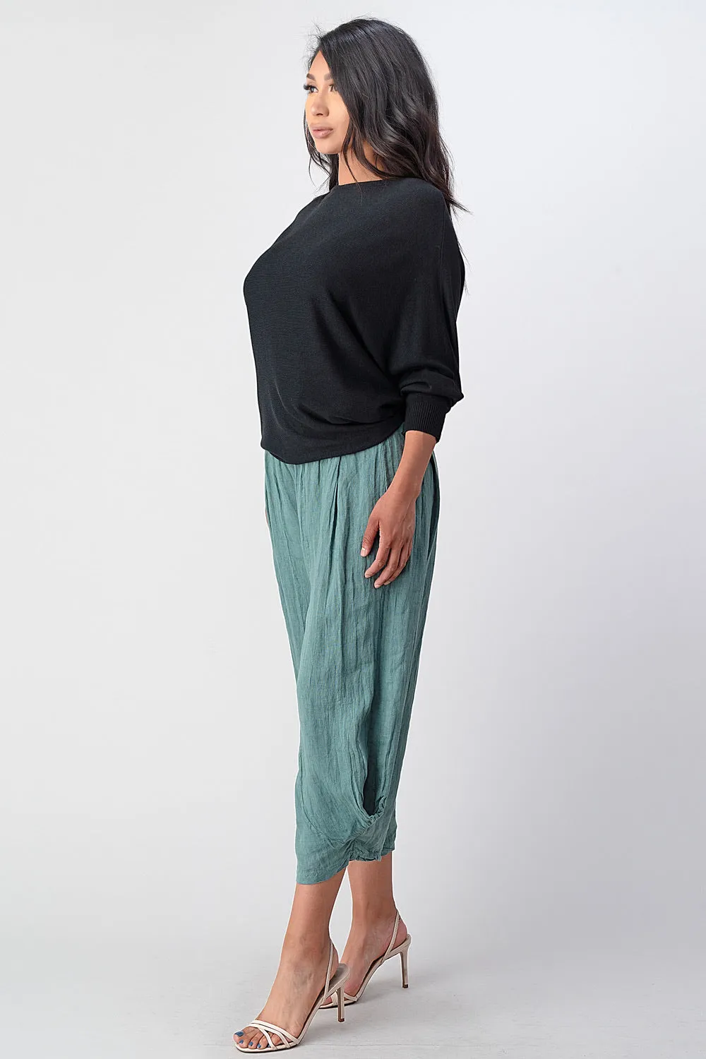 Raw Moda Puro Linen Pants With Belt