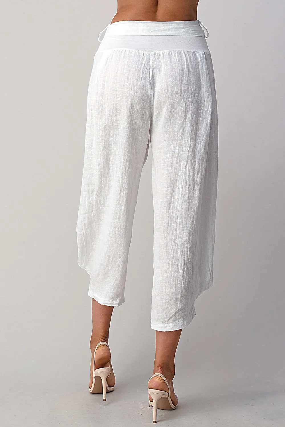 Raw Moda Puro Linen Pants With Belt