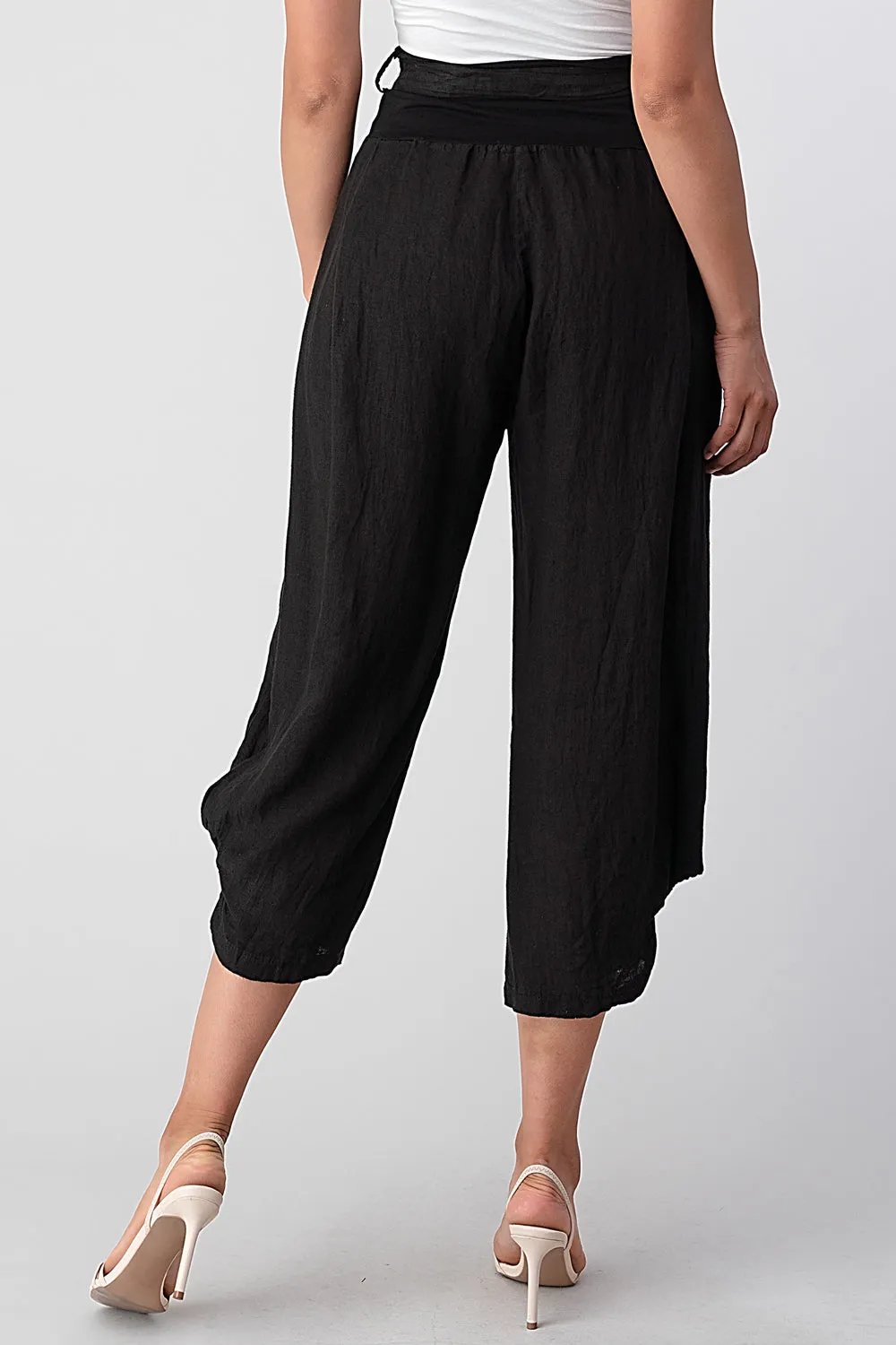 Raw Moda Puro Linen Pants With Belt