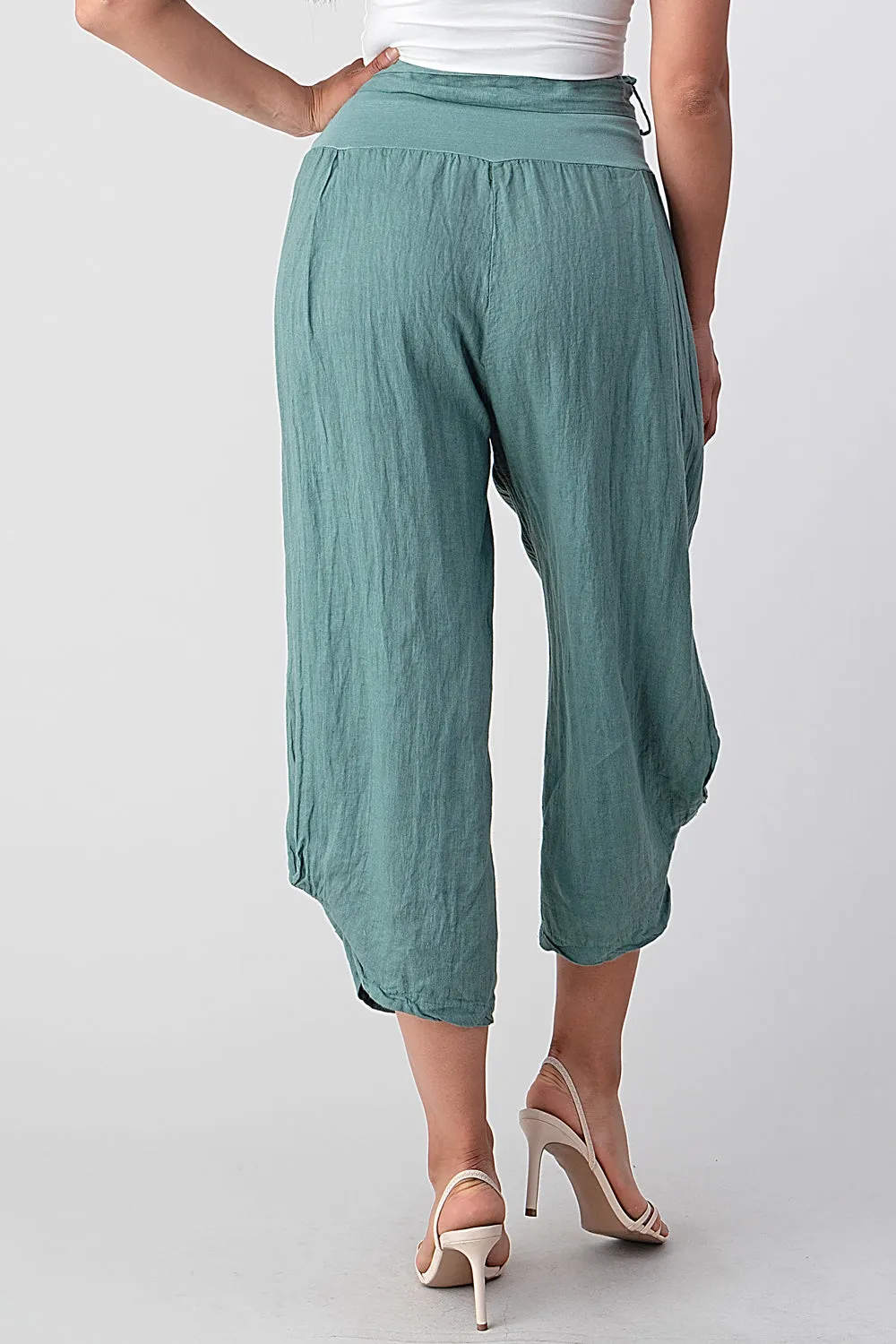 Raw Moda Puro Linen Pants With Belt
