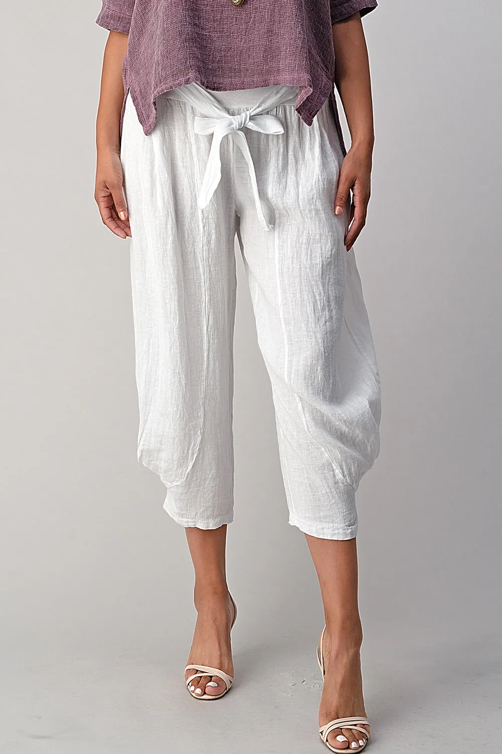 Raw Moda Puro Linen Pants With Belt