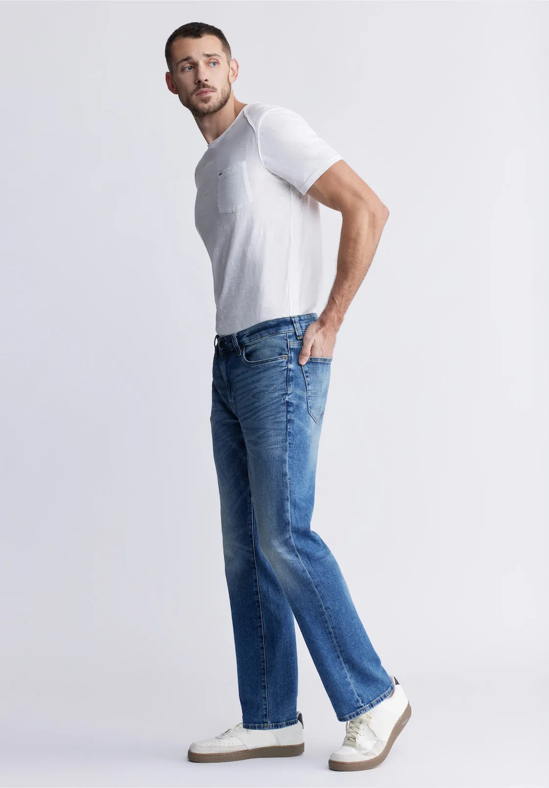 Relaxed Straight Driven Men's Jeans, Heavily Sanded and Worked - BM22986