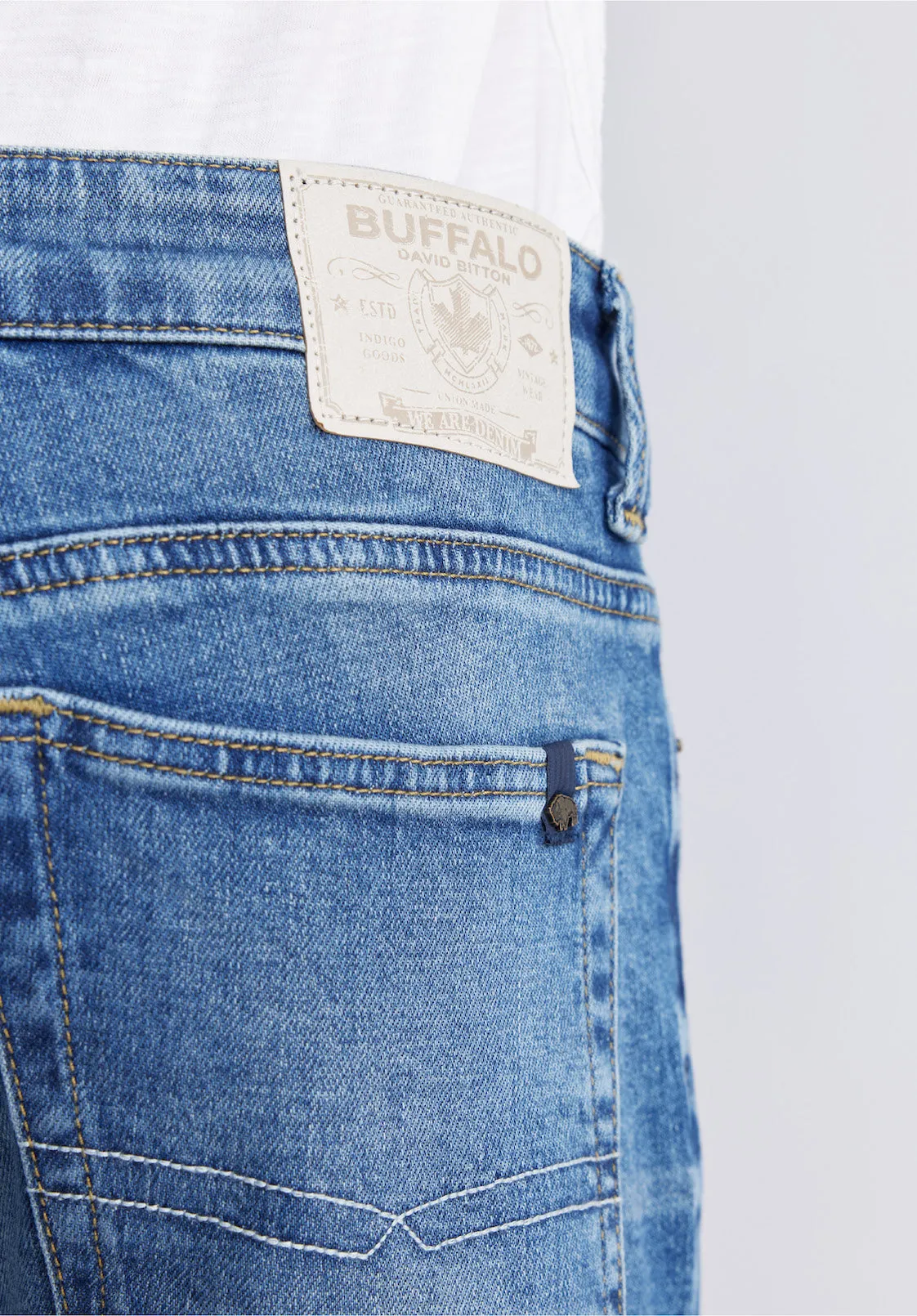 Relaxed Straight Driven Men's Jeans, Heavily Sanded and Worked - BM22986