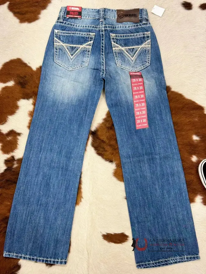ROCK & ROLL DOUBLE BARREL STRAIGHT LIGHT NAVY RELAXED