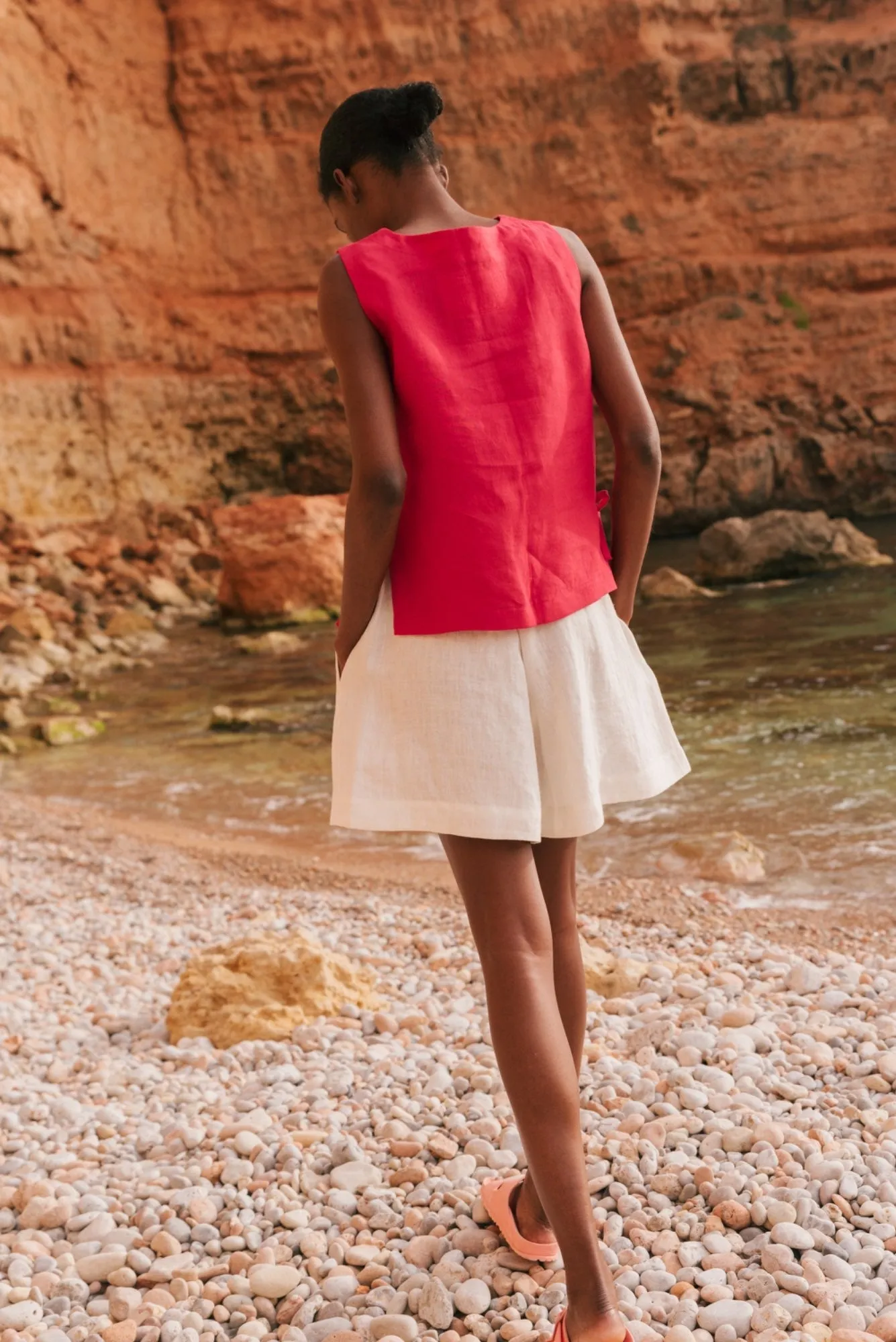 Rosie Linen Top With Ties