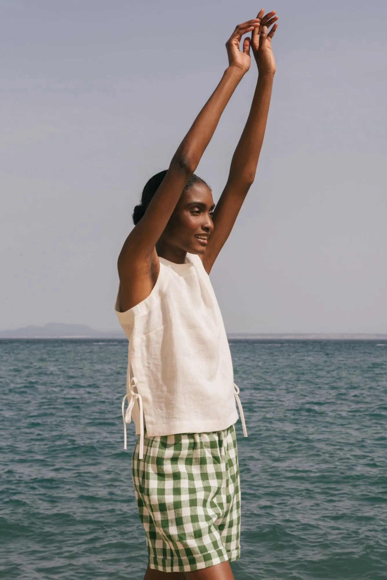 Rosie Linen Top With Ties
