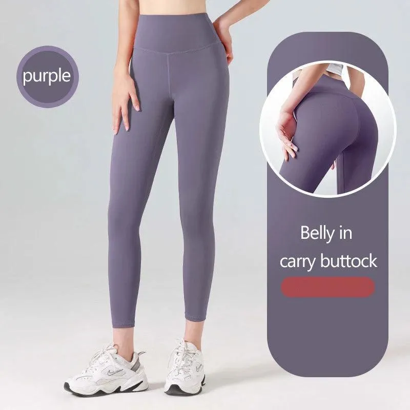 Sculpted Ribbed Yoga Leggings: Fashionable High Waist Workout Pants