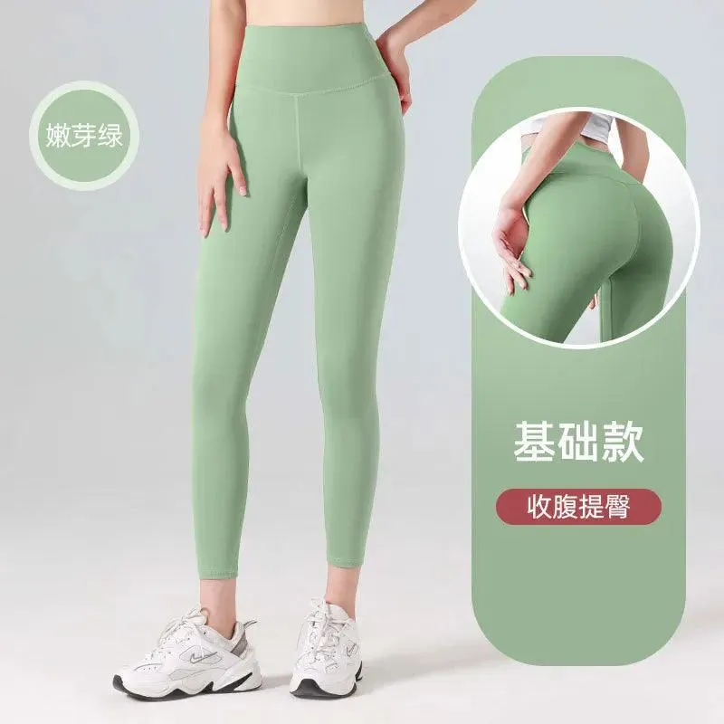 Sculpted Ribbed Yoga Leggings: Fashionable High Waist Workout Pants