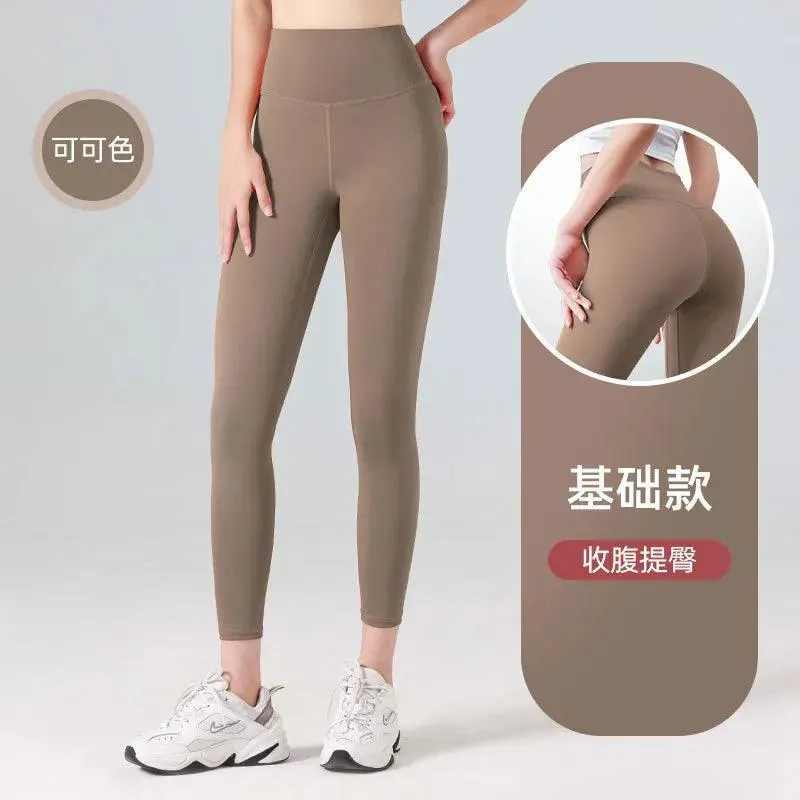 Sculpted Ribbed Yoga Leggings: Fashionable High Waist Workout Pants