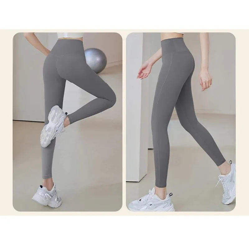 Sculpted Ribbed Yoga Leggings: Fashionable High Waist Workout Pants