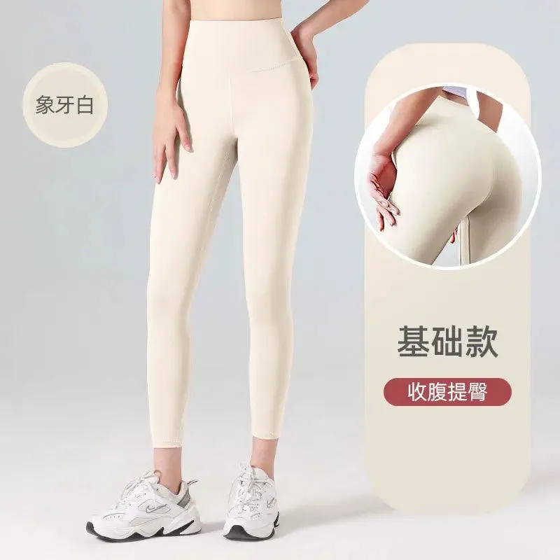 Sculpted Ribbed Yoga Leggings: Fashionable High Waist Workout Pants