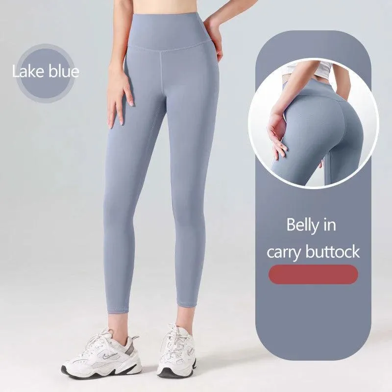Sculpted Ribbed Yoga Leggings: Fashionable High Waist Workout Pants