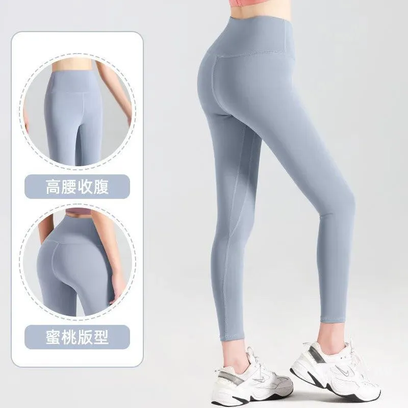 Sculpted Ribbed Yoga Leggings: Fashionable High Waist Workout Pants