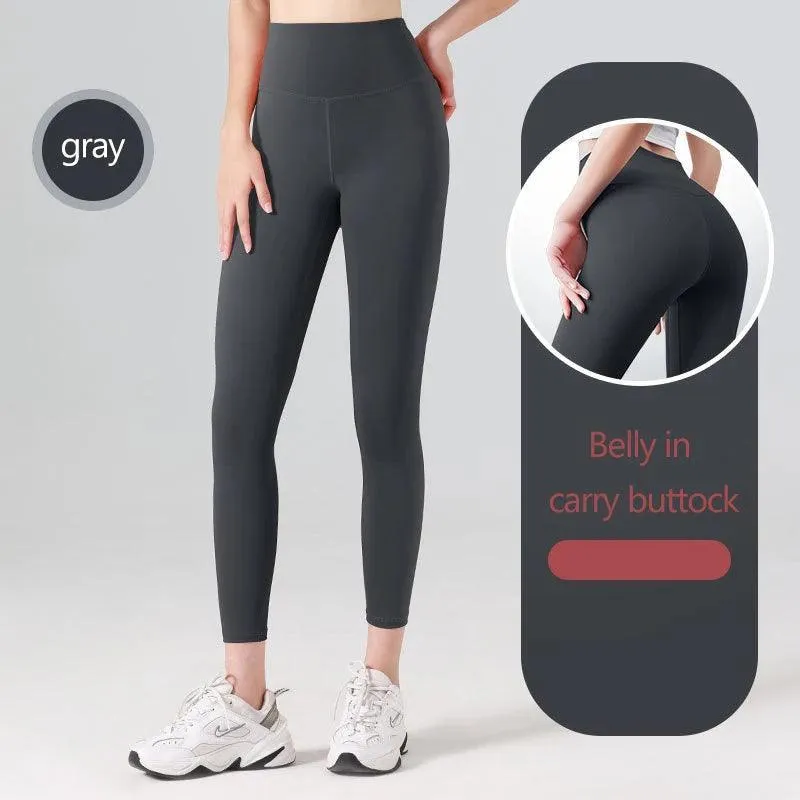 Sculpted Ribbed Yoga Leggings: Fashionable High Waist Workout Pants